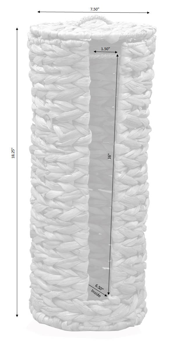 Wicker Water Tall Toilet Tissue Paper Holder - 4 Wide Rolls