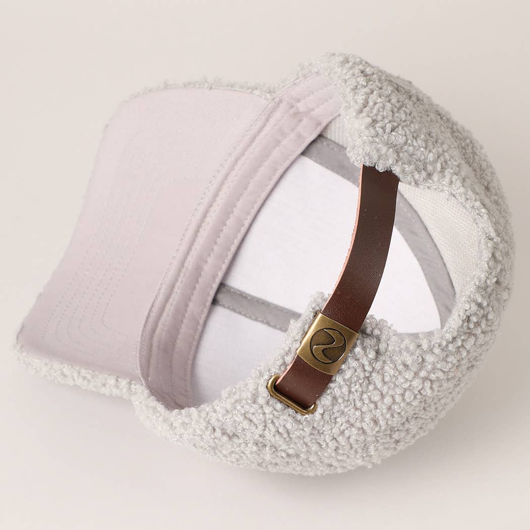 Solid Colored Faux Sherpa Baseball Cap