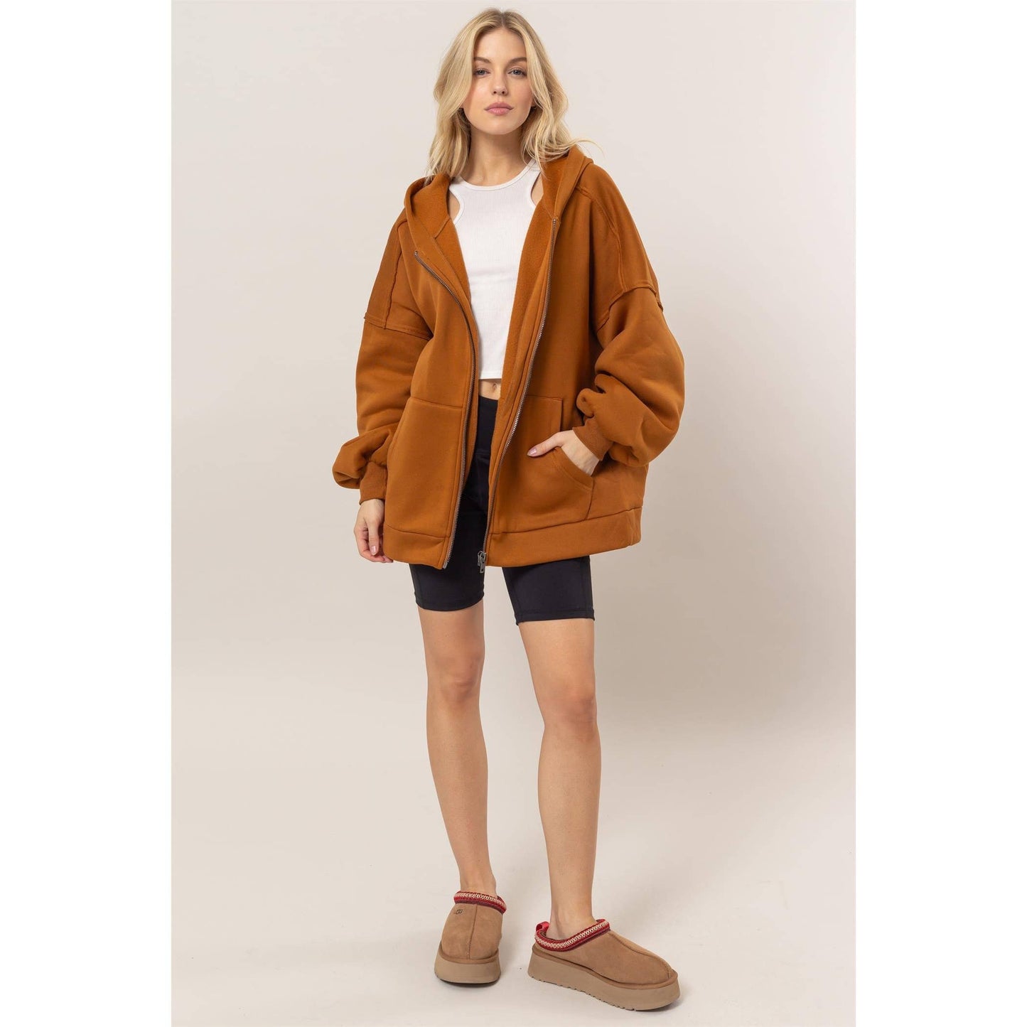 French Terry Oversized Hood Jacket