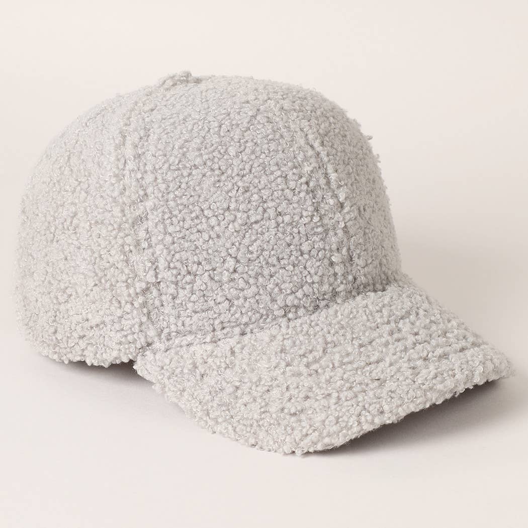 Solid Colored Faux Sherpa Baseball Cap