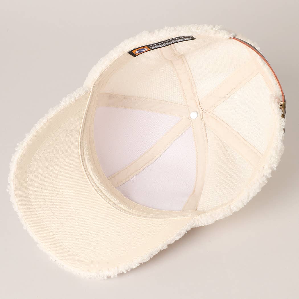 Solid Colored Faux Sherpa Baseball Cap