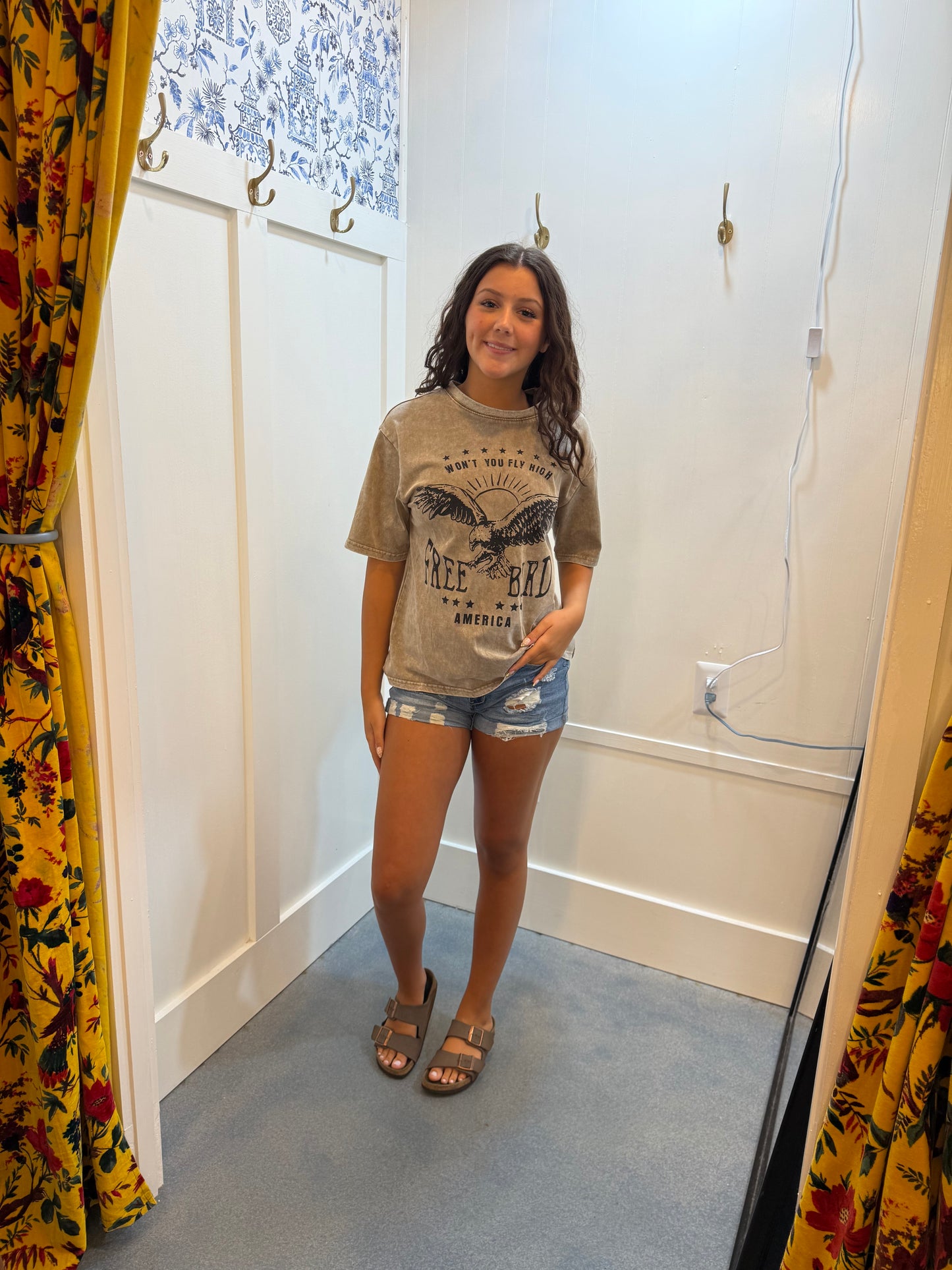 AMERICA FREE BIRD Vintage Graphic Mineral Washed Tee