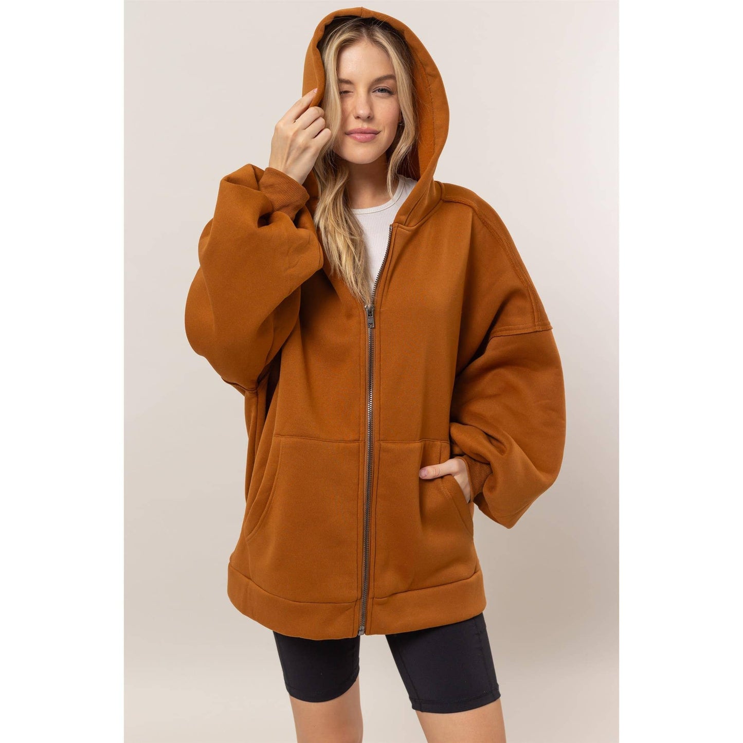 French Terry Oversized Hood Jacket
