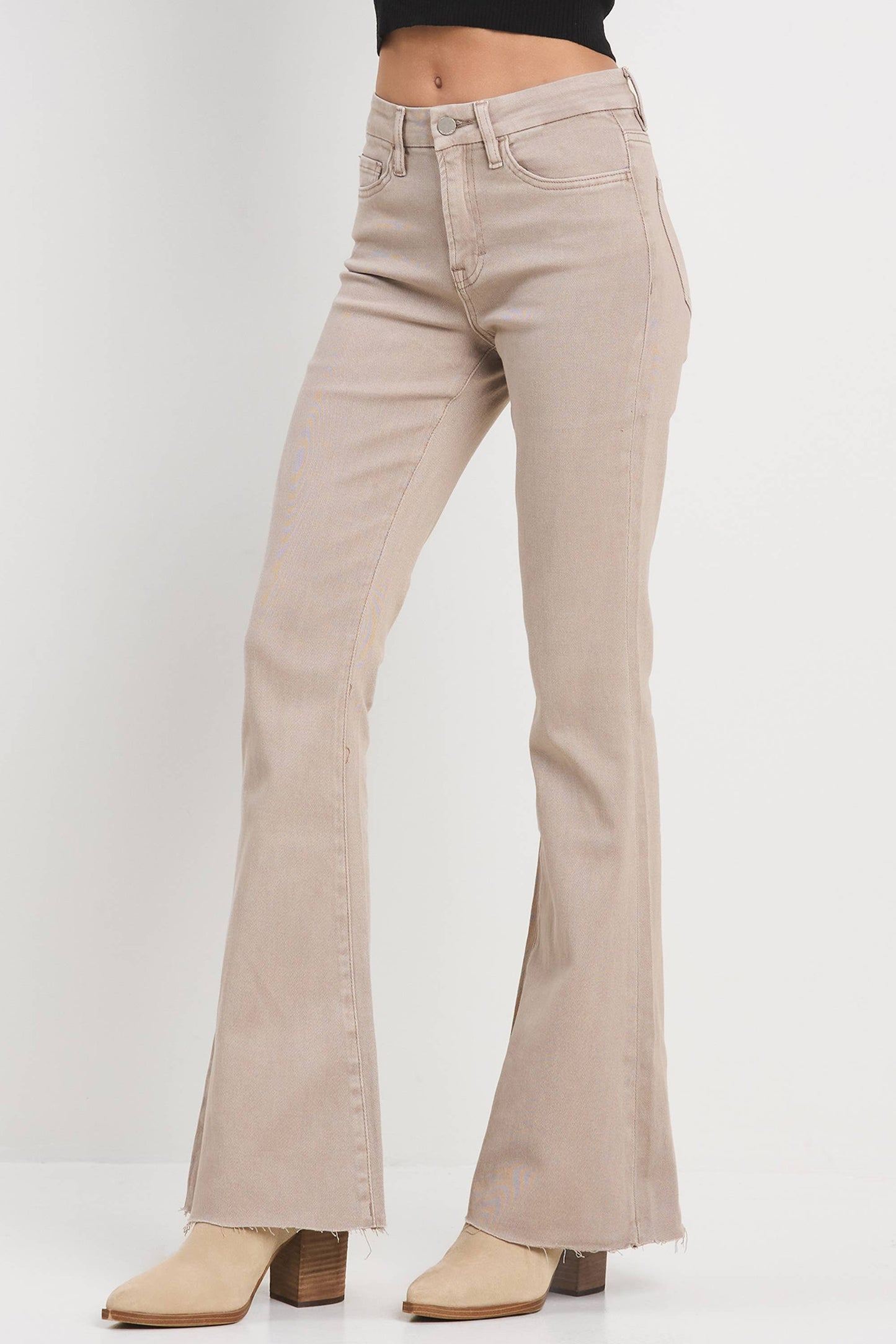 High Rise Taupe Flare