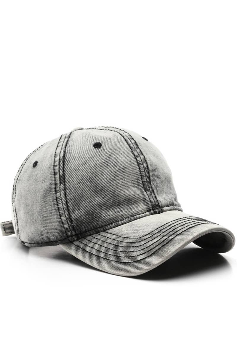 WOMEN WASHED SOLID CASUAL BASEBALL CAP