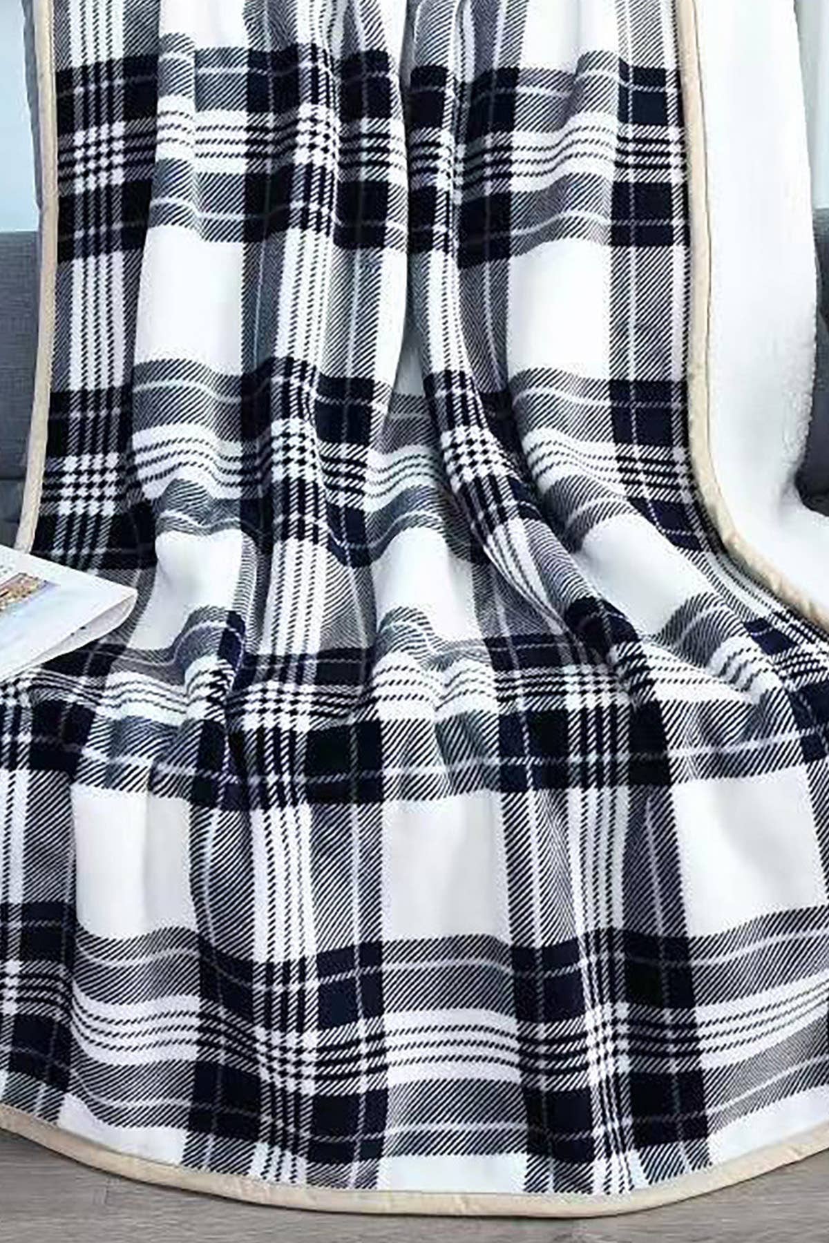 Gingham Sherpa Blanket
