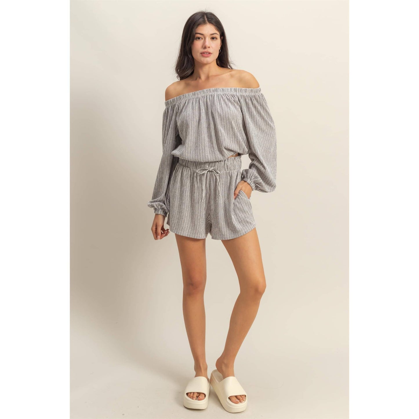 Off Shoulder Top And Short Set (Sold as Separates)