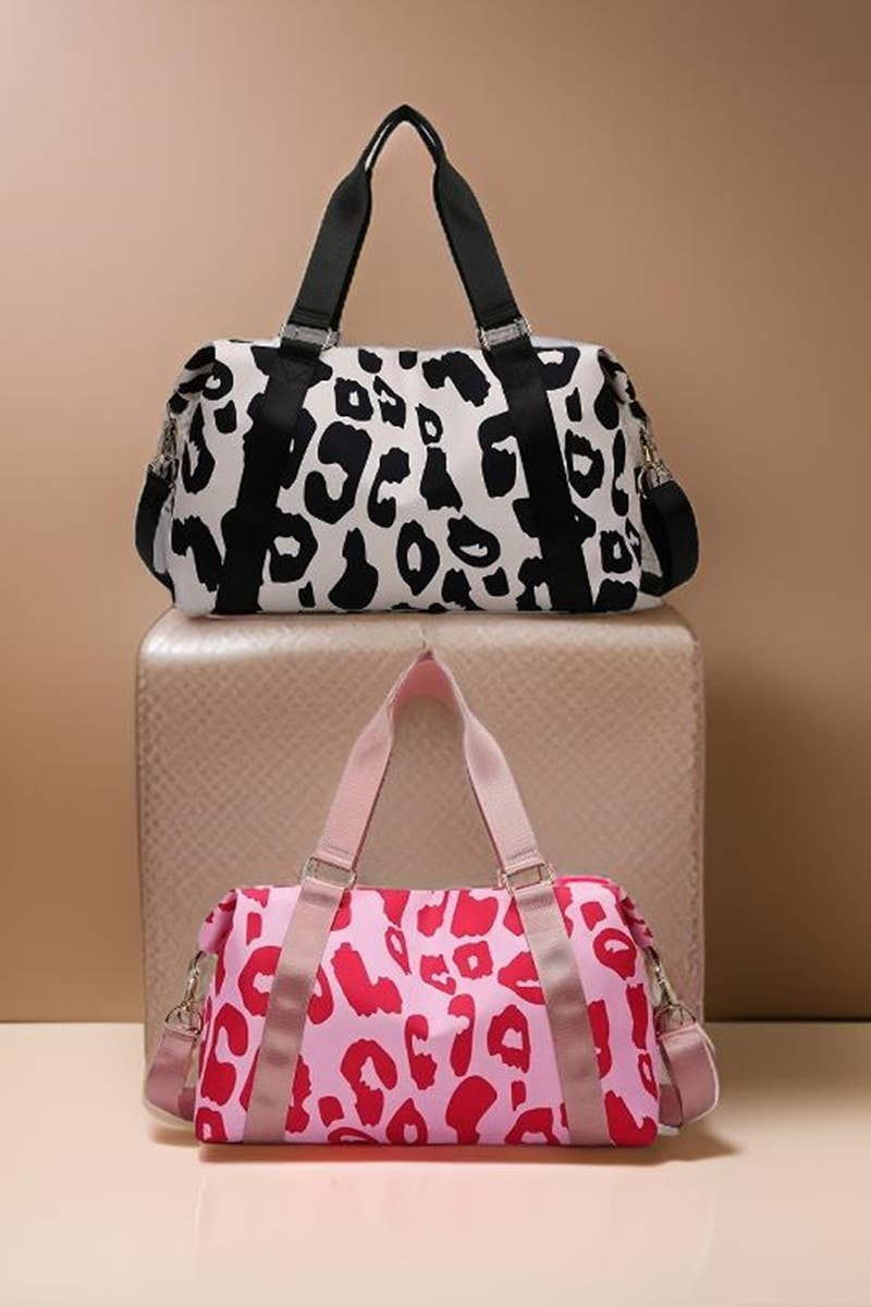 Leopard Print Weekender Travel Duffle Bag