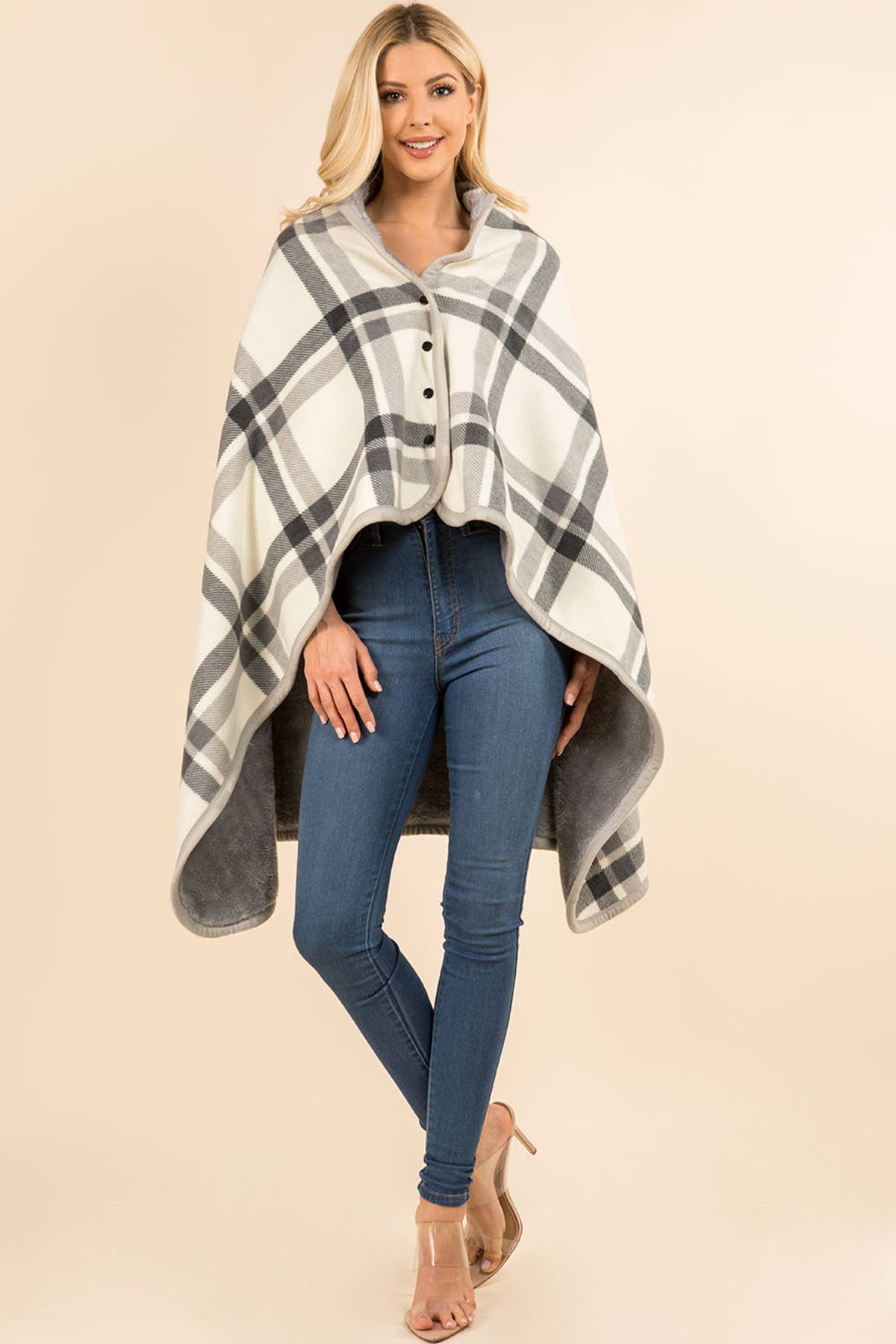 Plaid Blanket Shawl