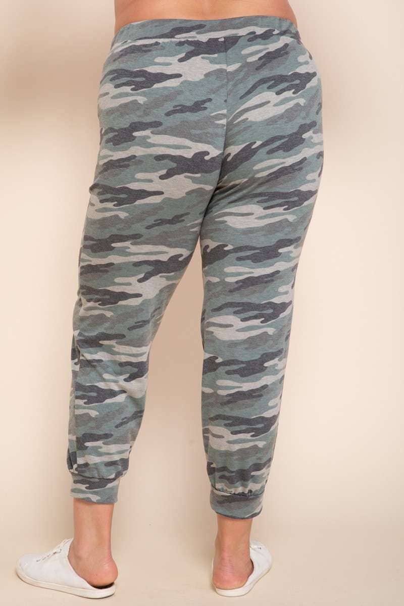 PLUS ARMY PRINT JOGGER PANTS