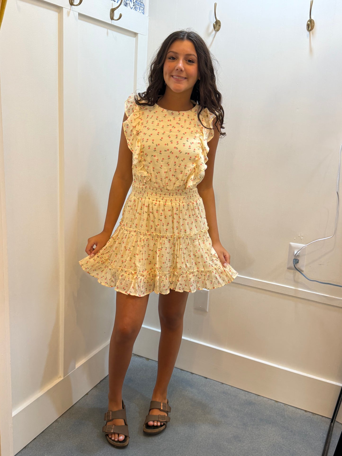 Ditsy Floral Print Ruffle Mini Dress