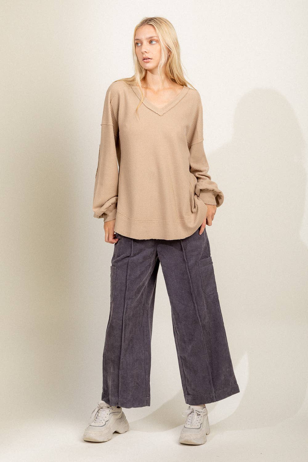 Corduroy wide leg pants
