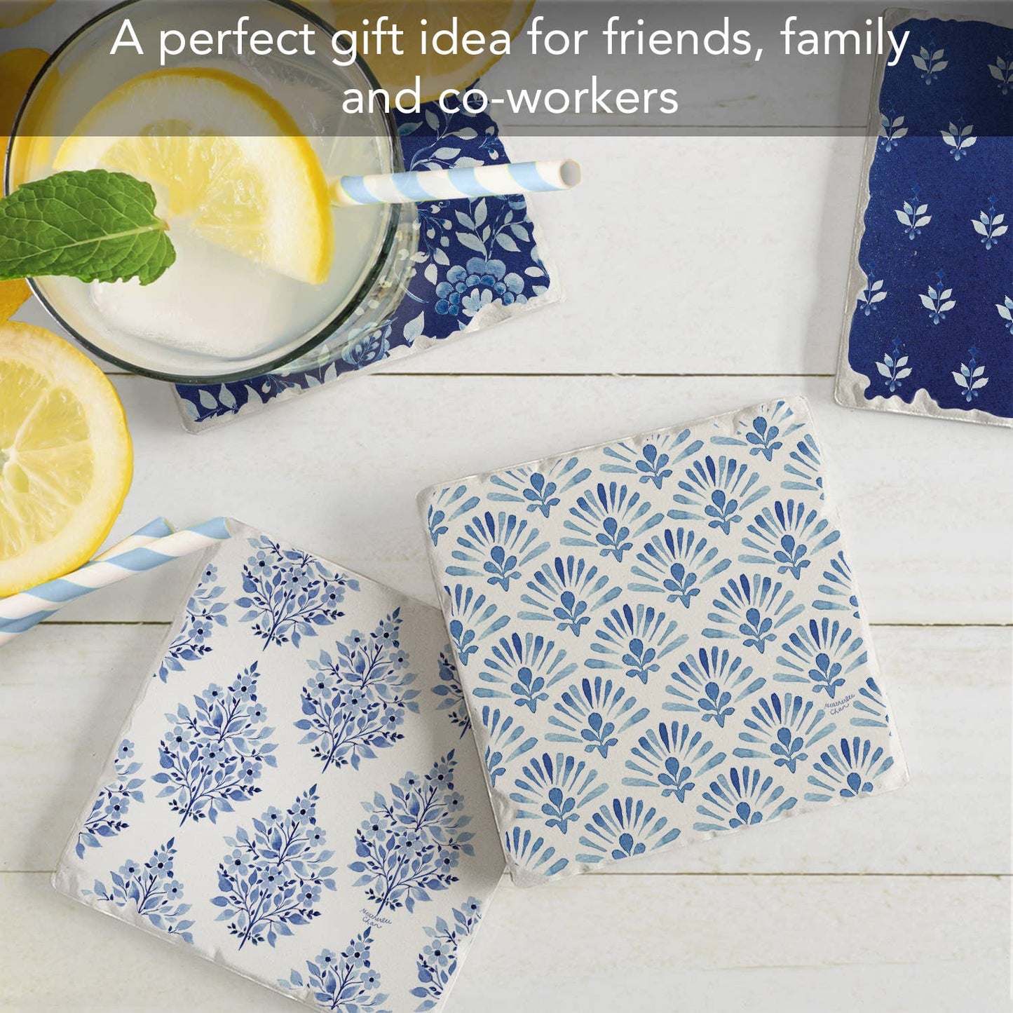 Jaipur Assorted Image Tumbled Tile Coaster 4 Pack