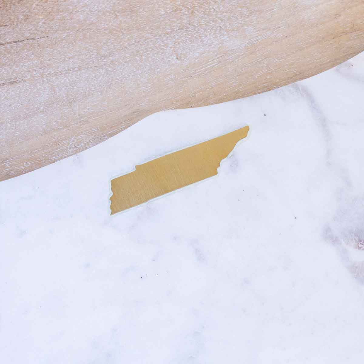 Tennessee Marble Serving Board White/Brass 12x12