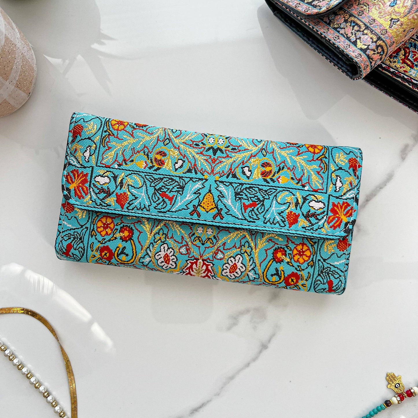 Turquoise Wallet for Women, Handcrafted Wallet Women, Boho T