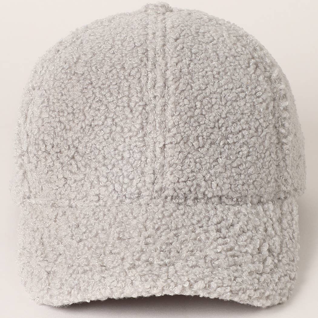 Solid Colored Faux Sherpa Baseball Cap