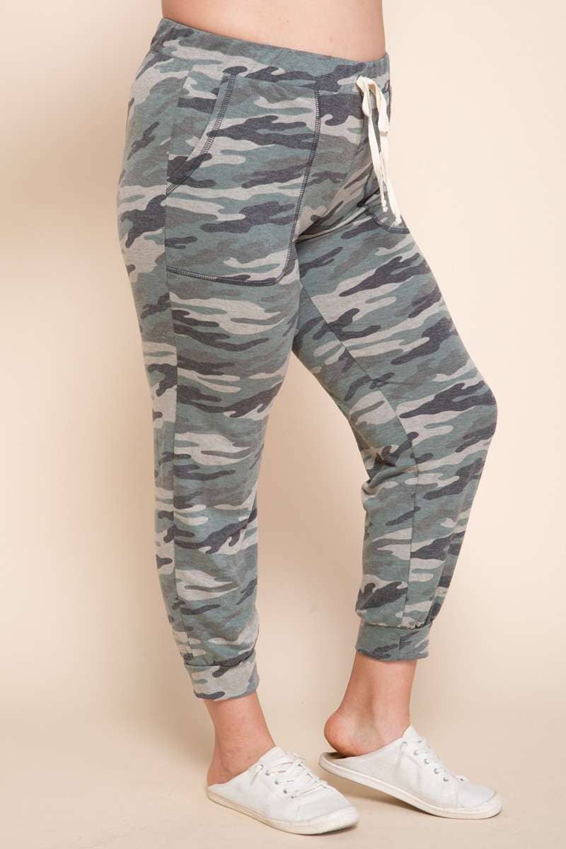 PLUS ARMY PRINT JOGGER PANTS