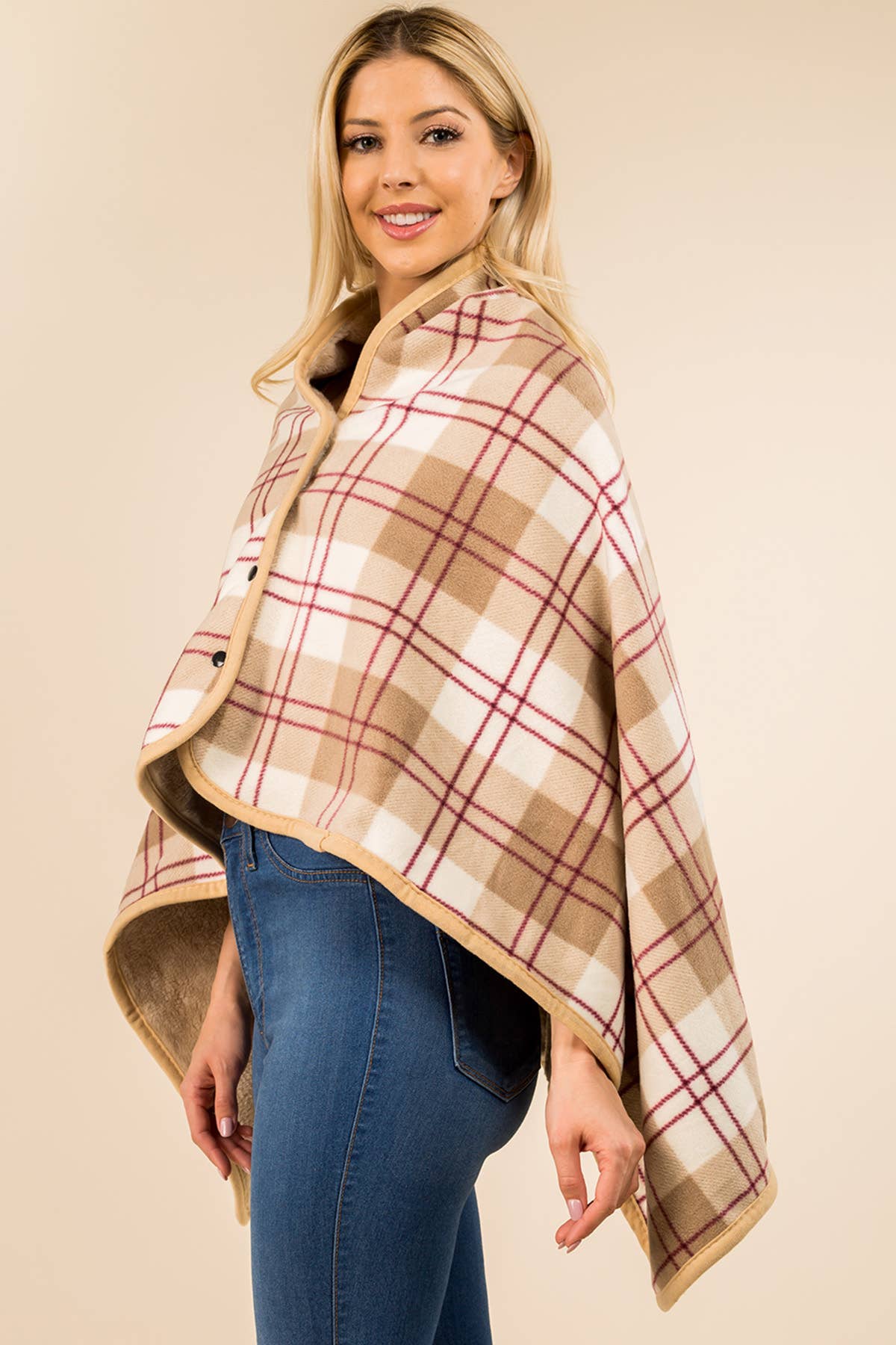 Plaid Blanket Shawl