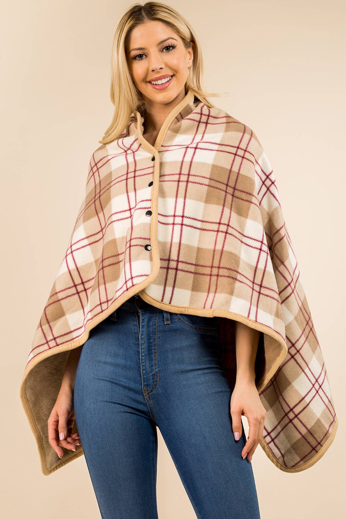 Plaid Blanket Shawl