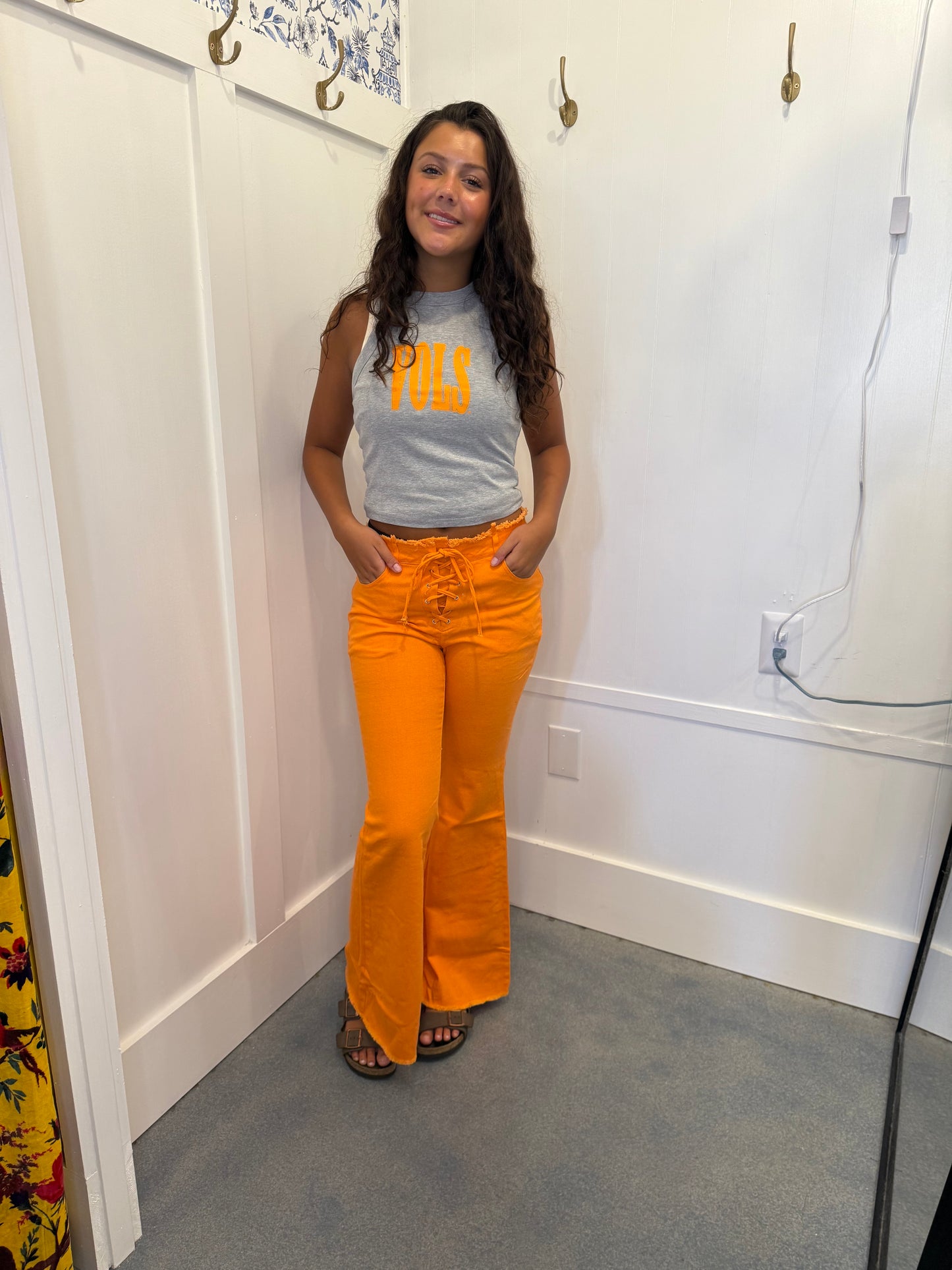 90's Tennessee VOLS, Micro-Ribbed Cropped Tank