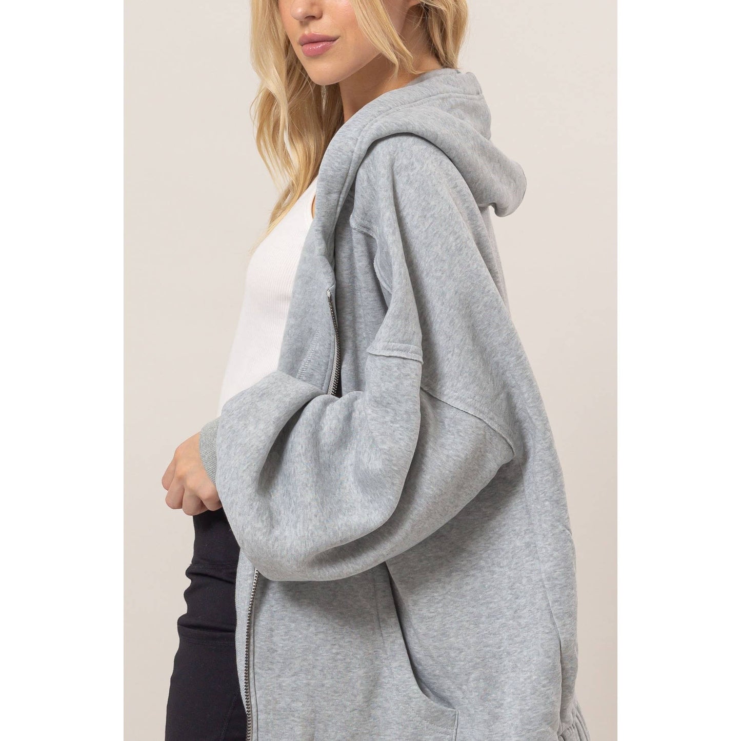 French Terry Oversized Hood Jacket