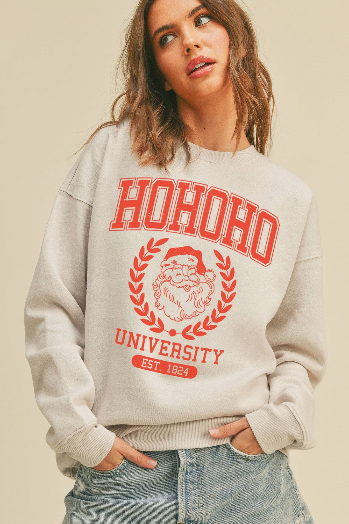 Ho Ho Ho University Christmas Graphic Sweatshirt