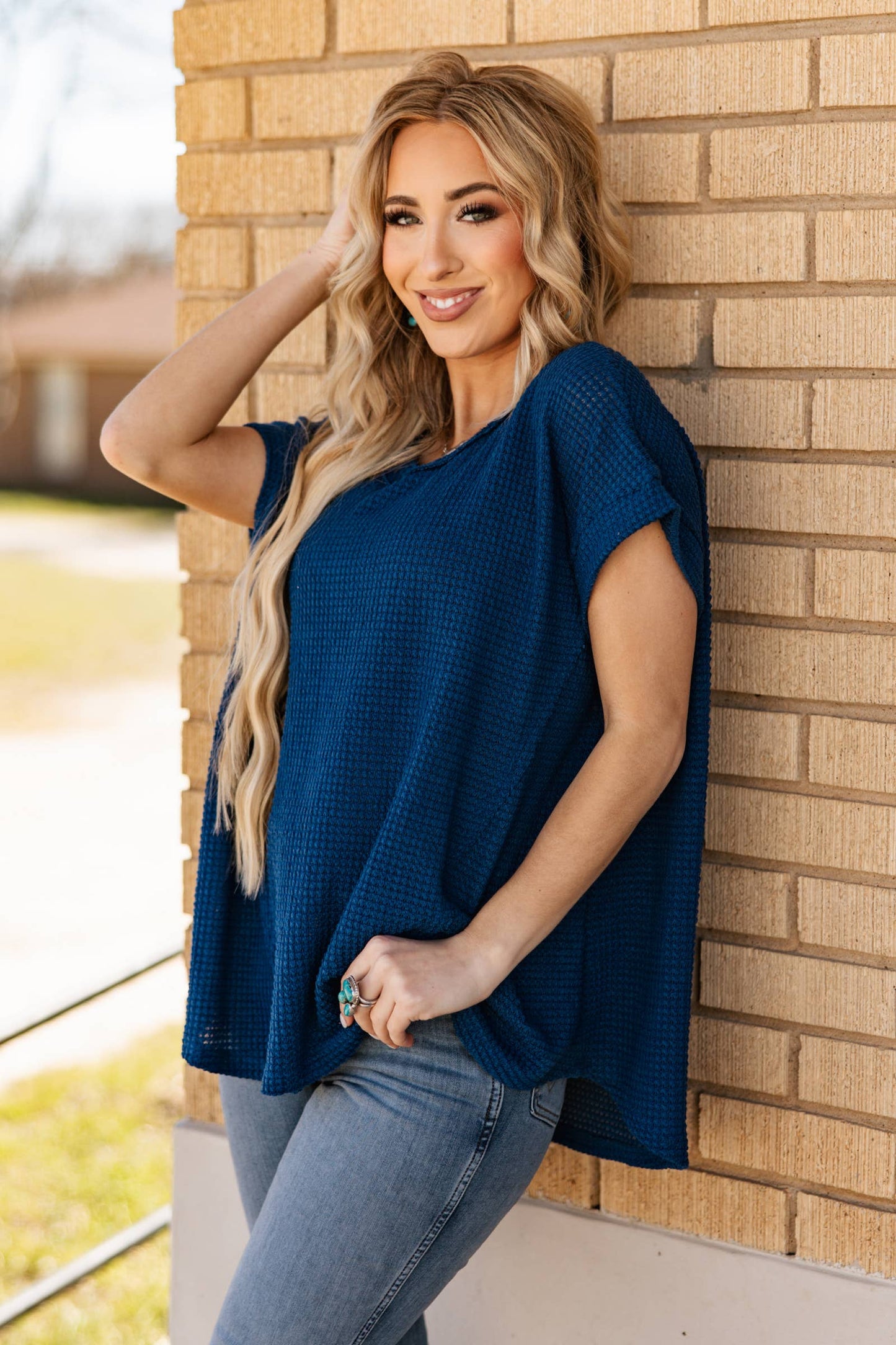 Round Neckline Crochet Poncho Sleeve Top