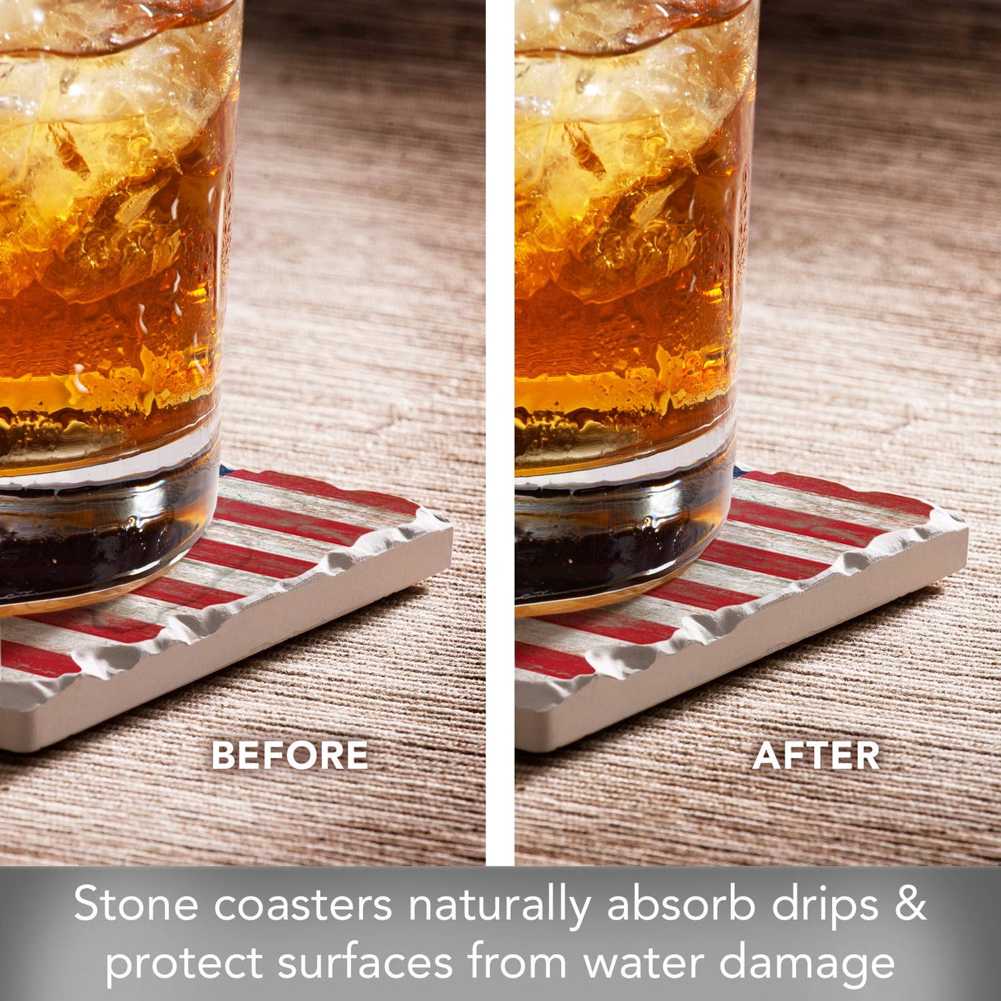 Americana Absorbent Tumbled Tile Coaster 4pk