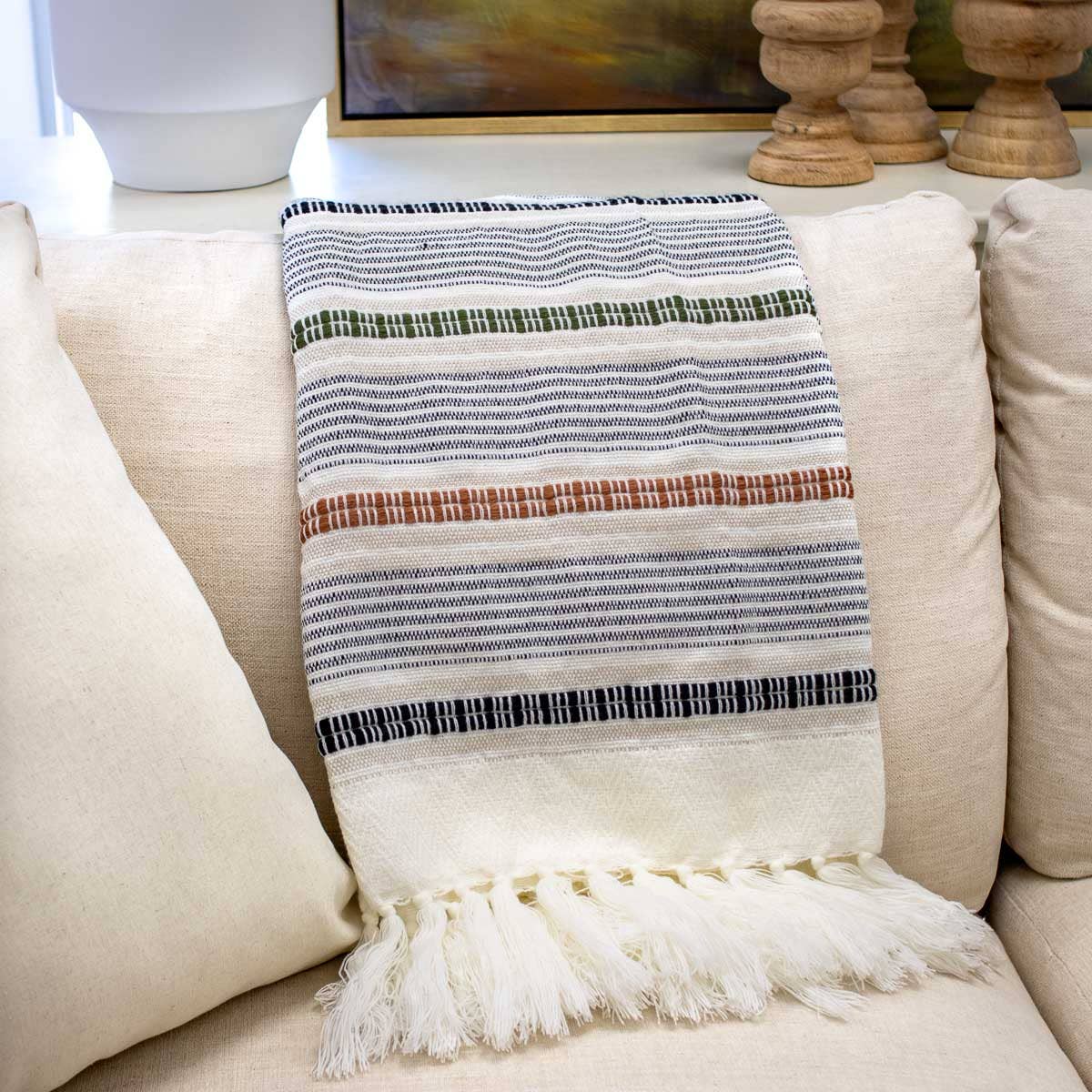 Melshire Throw Cream/Multi 50x60