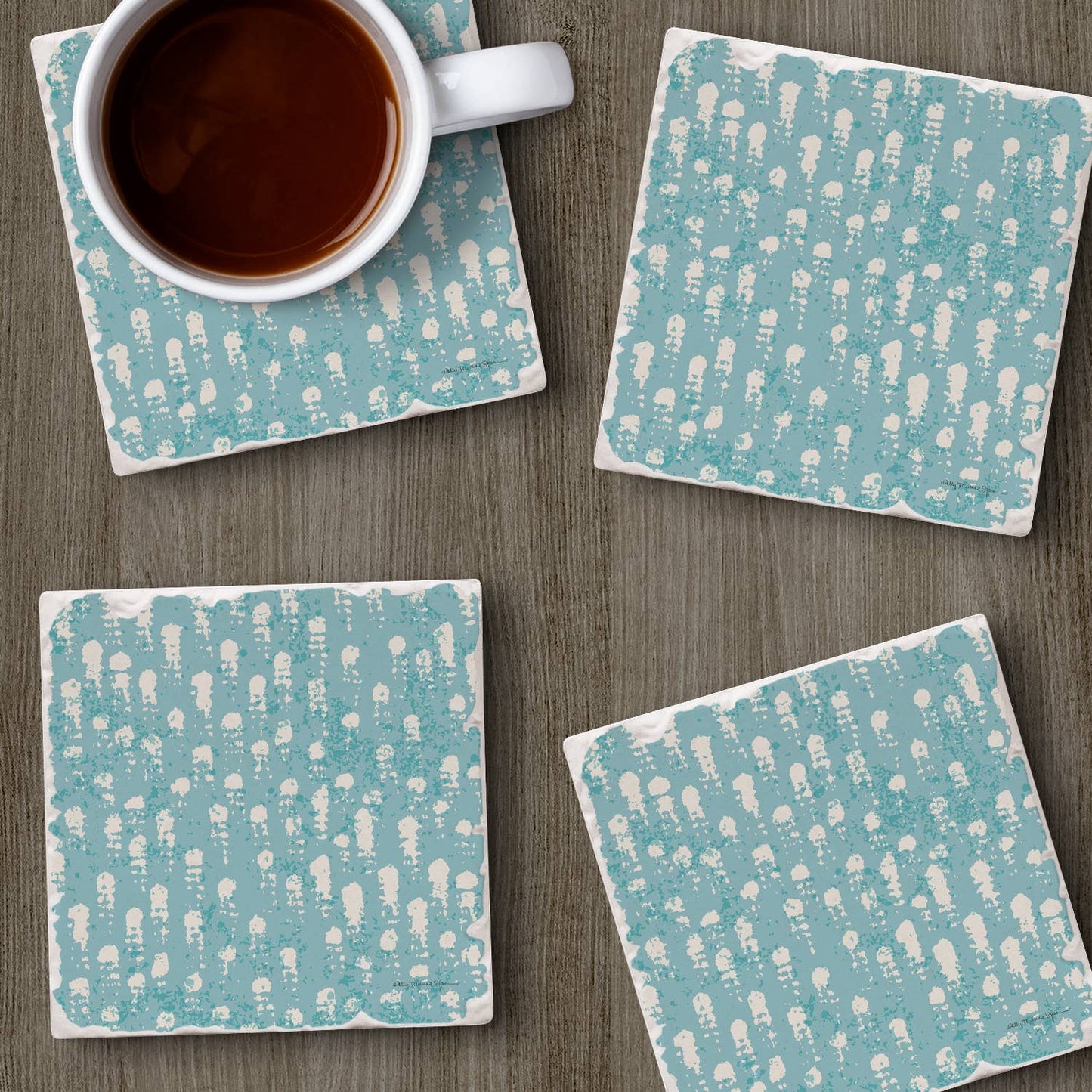 Bubbling Up Absorbent Tumbled Tile Coaster