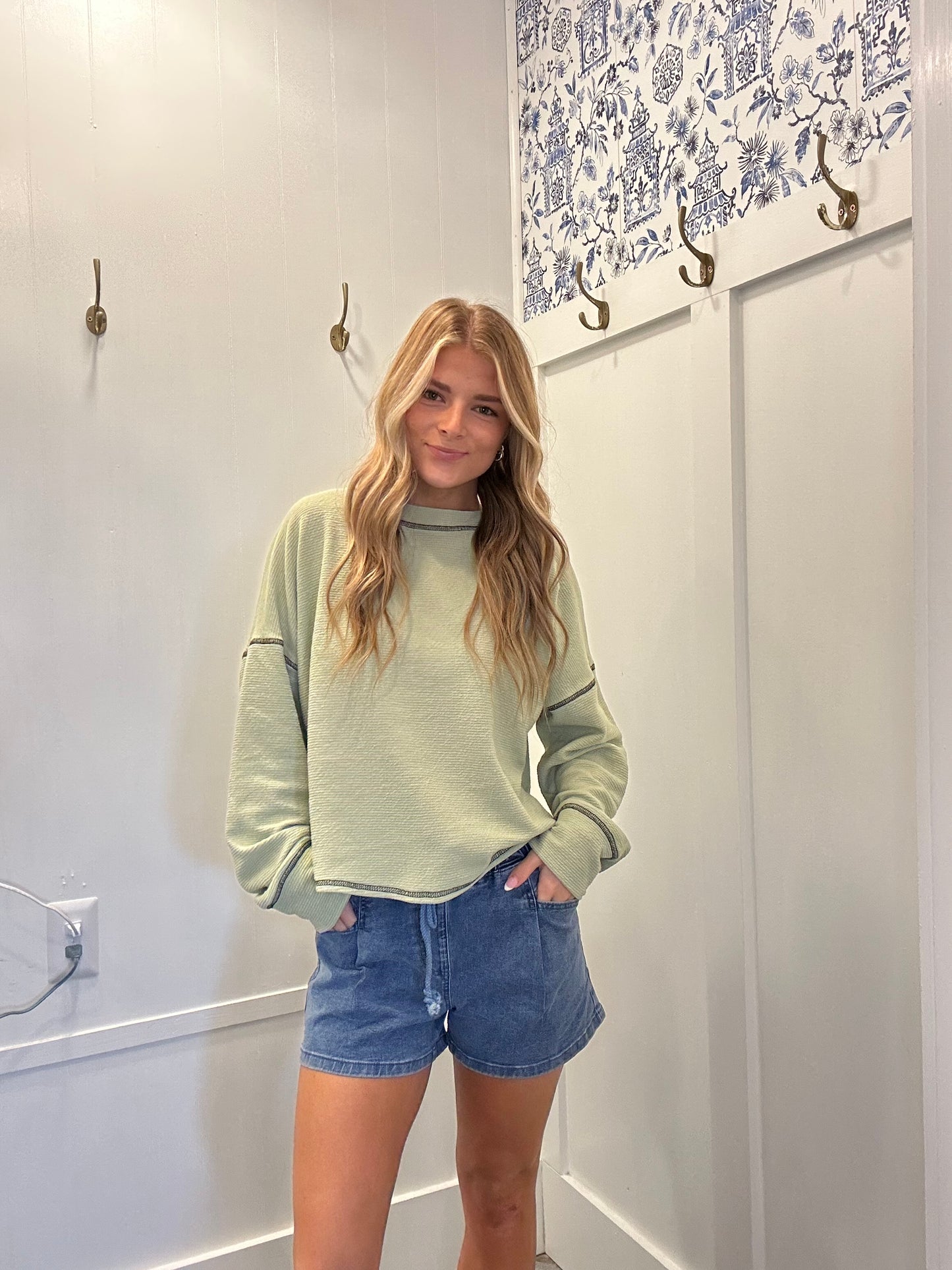 Oversized Crew Neck Sweater Top