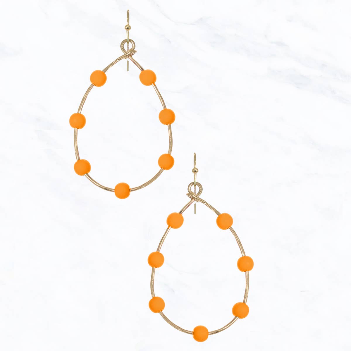 Open Teardrop Colorful Bead Earrings