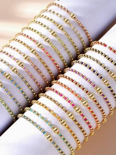 BOHO COLORFUL BALL BEADED BRACELET