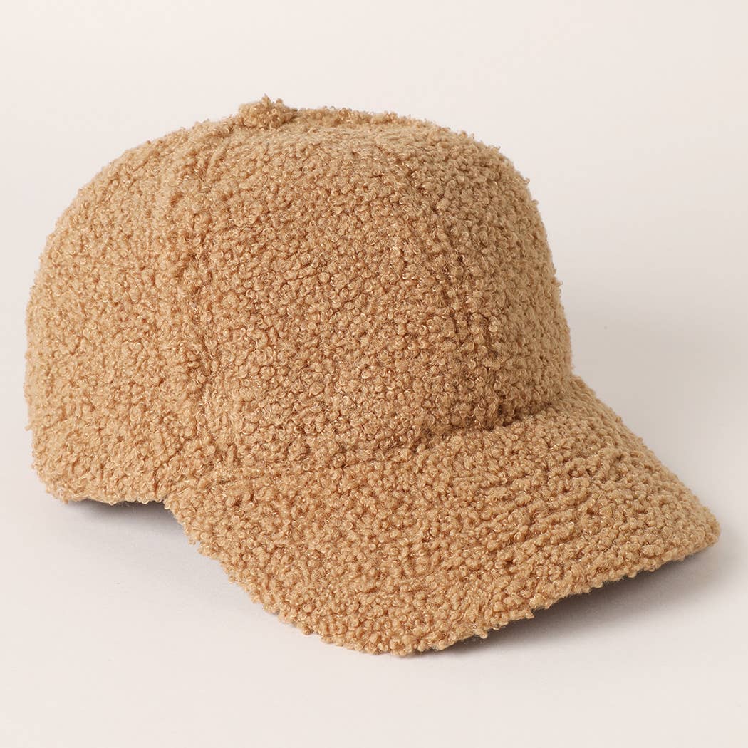 Solid Colored Faux Sherpa Baseball Cap