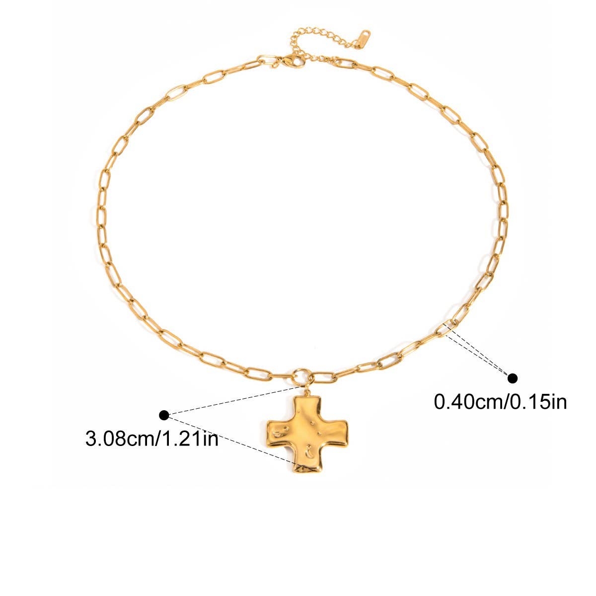 18K STAINLESS STEEL TARNISH FREE CROSS NECKLACE
