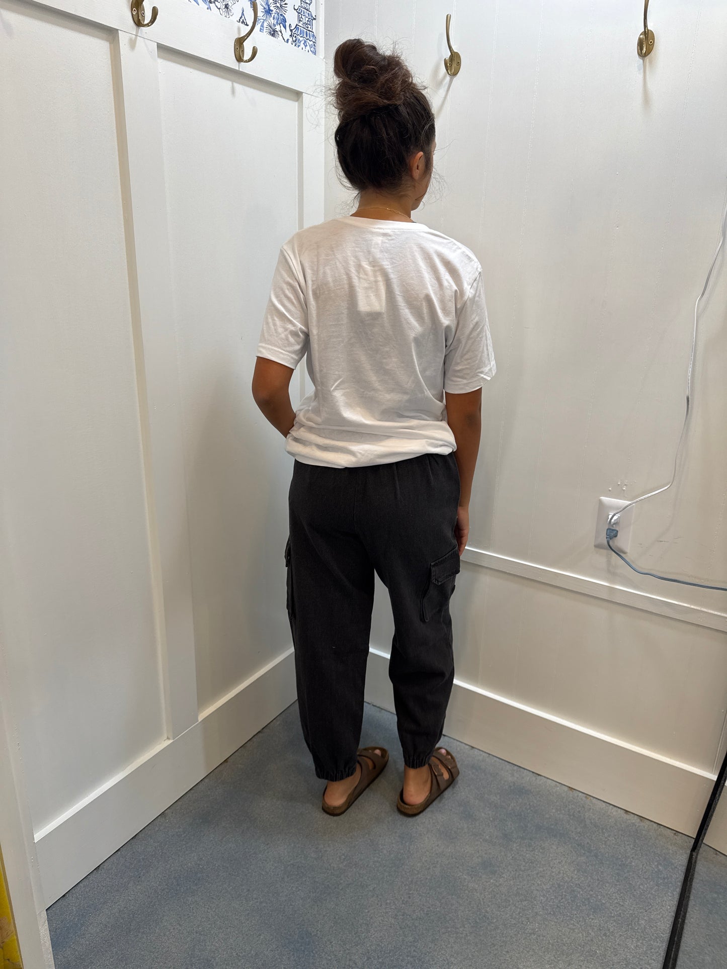 Washed Denim Jogger Cargo Pants Jeans