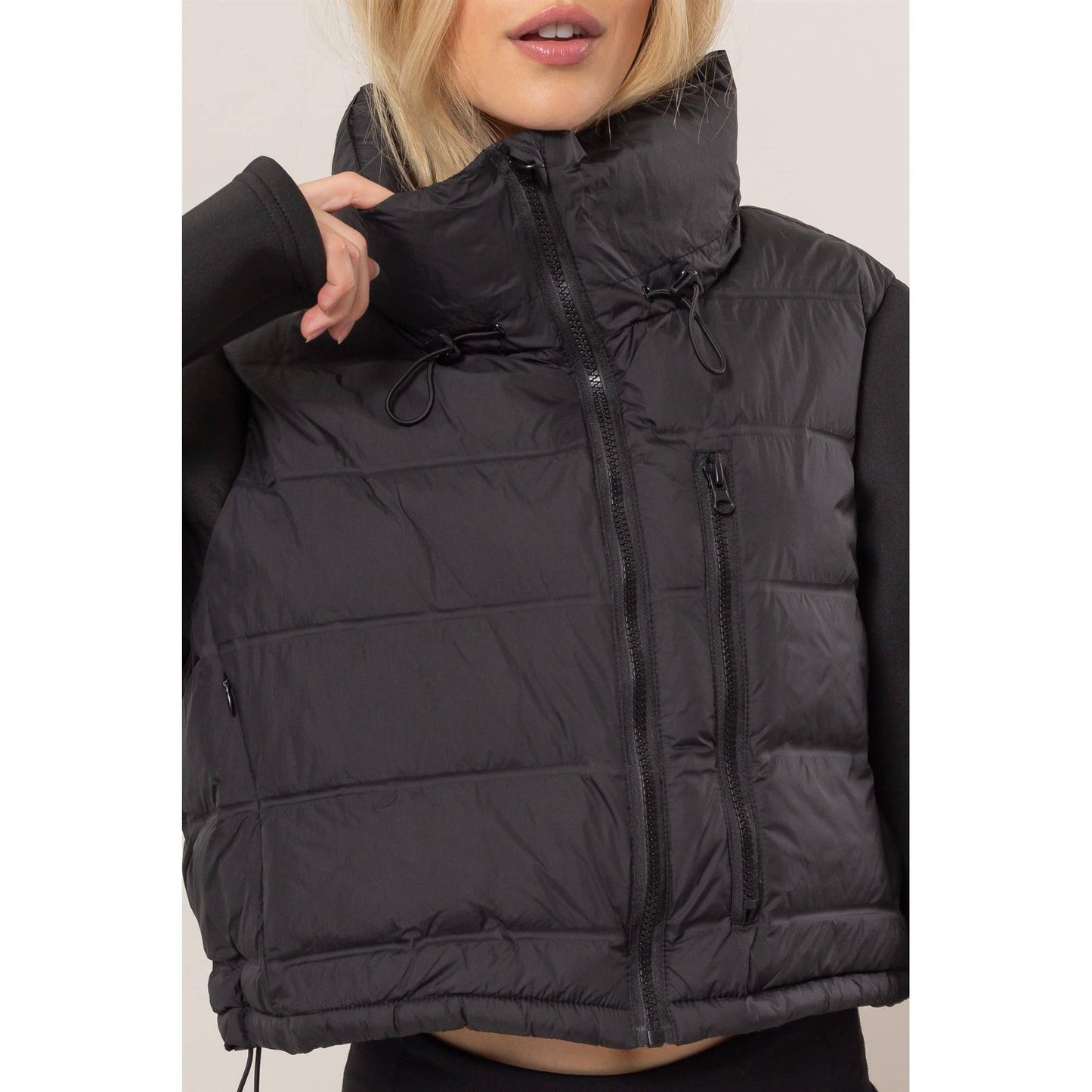 Mixed Media Puffer Jacket