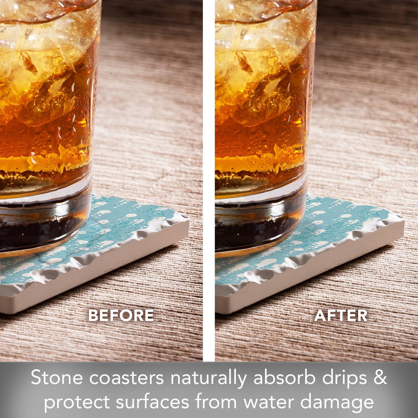 Bubbling Up Absorbent Tumbled Tile Coaster