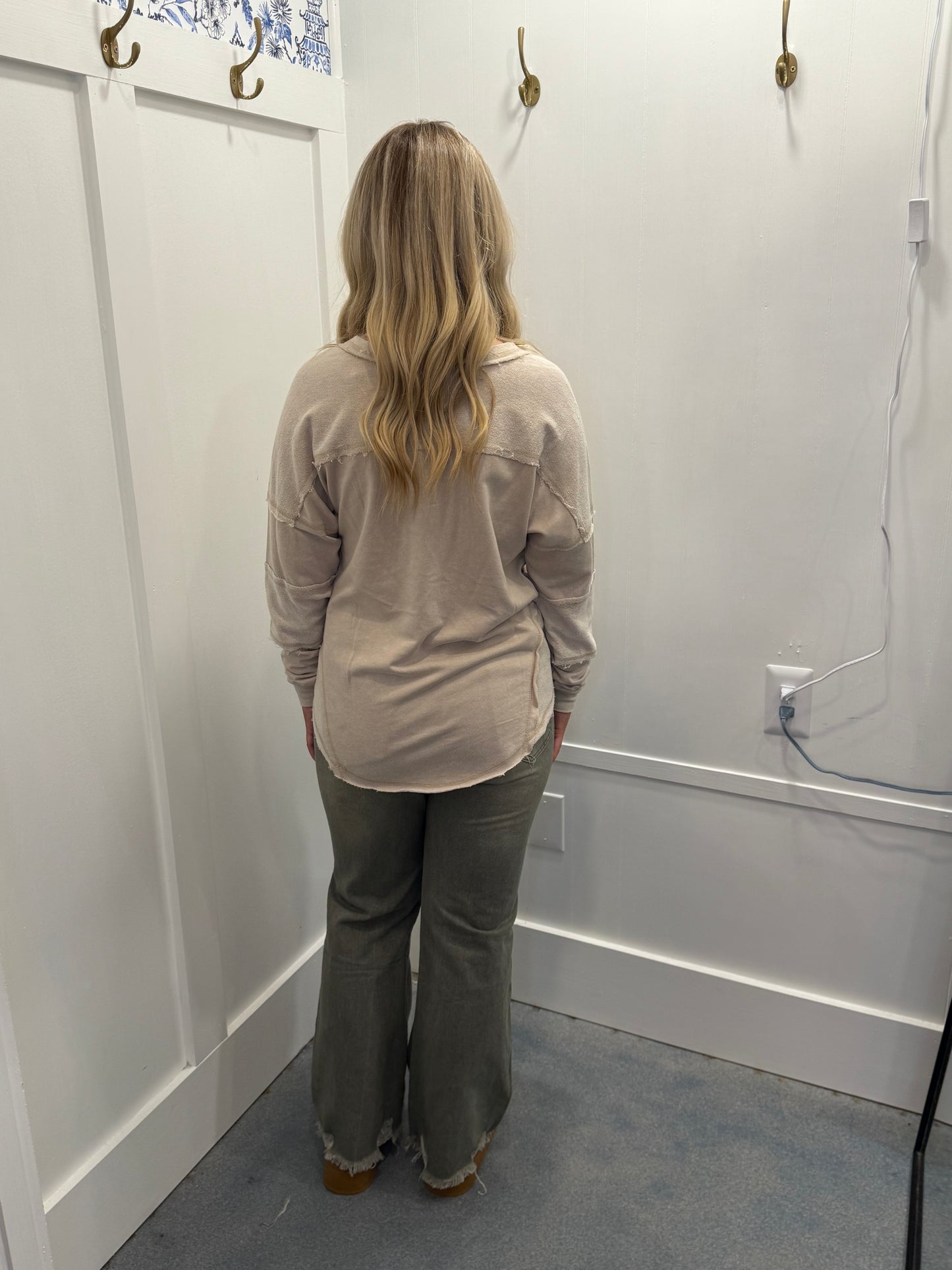 Distressed High-Rise Flared Jeans