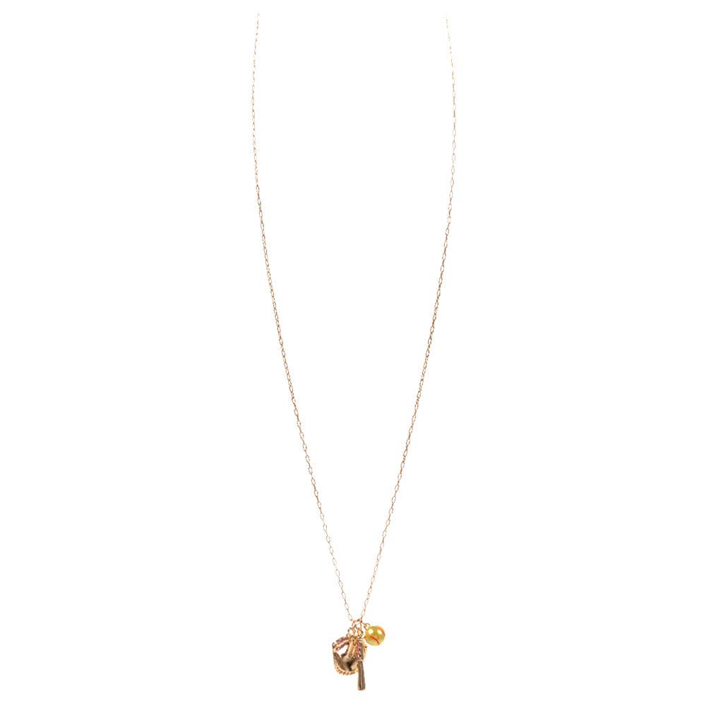 Baseball Charm Pendant Necklace
