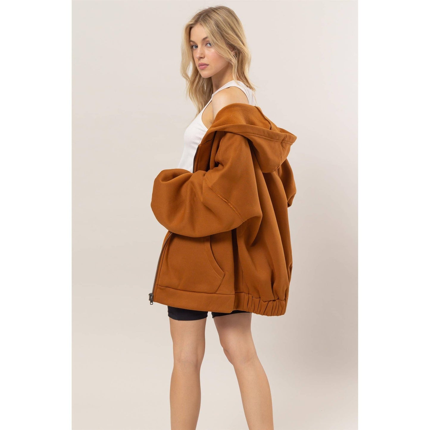 French Terry Oversized Hood Jacket