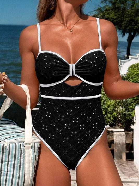 Eyelet One Piece with Cutout Waist