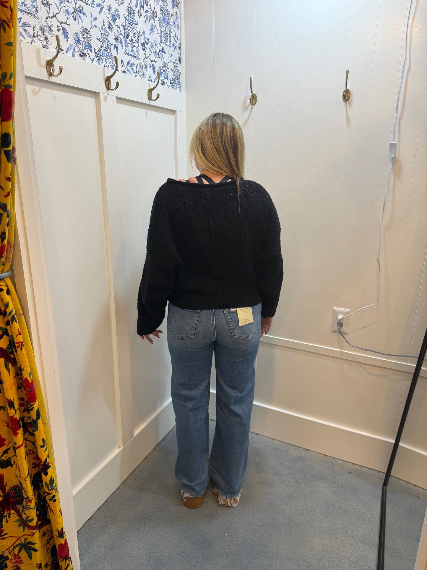 Ribbed Drop Sleeve Sweater