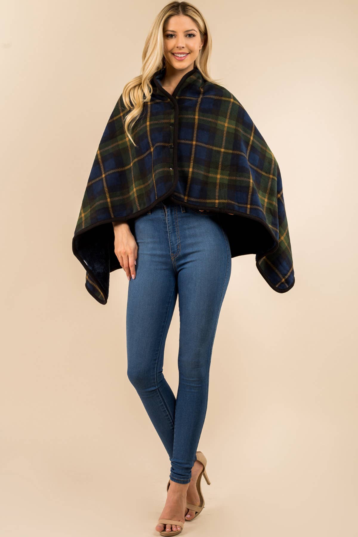 Plaid Blanket Shawl