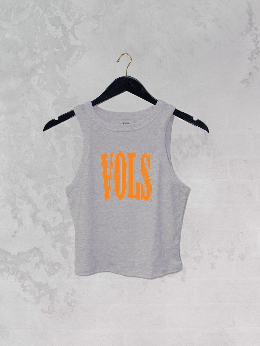 90's Tennessee VOLS, Micro-Ribbed Cropped Tank