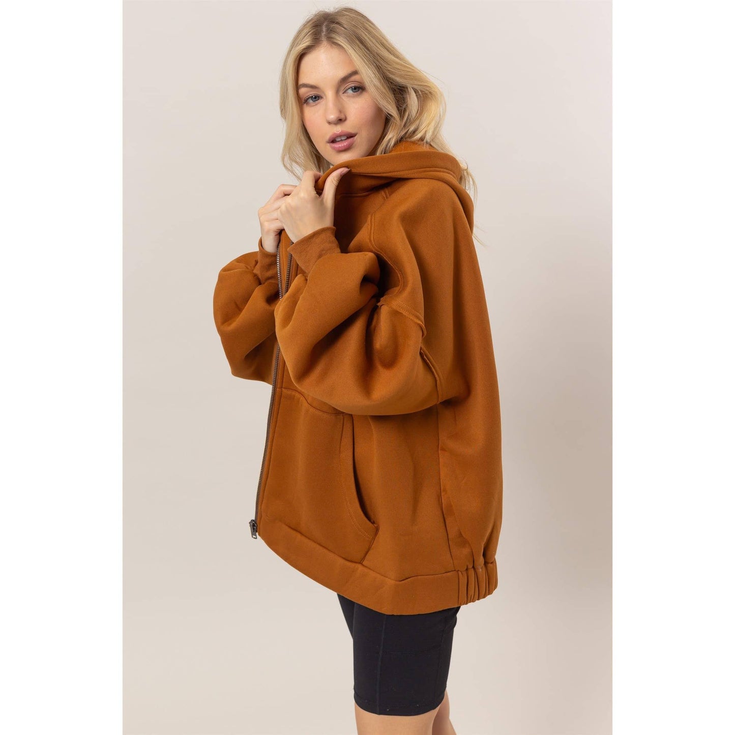 French Terry Oversized Hood Jacket