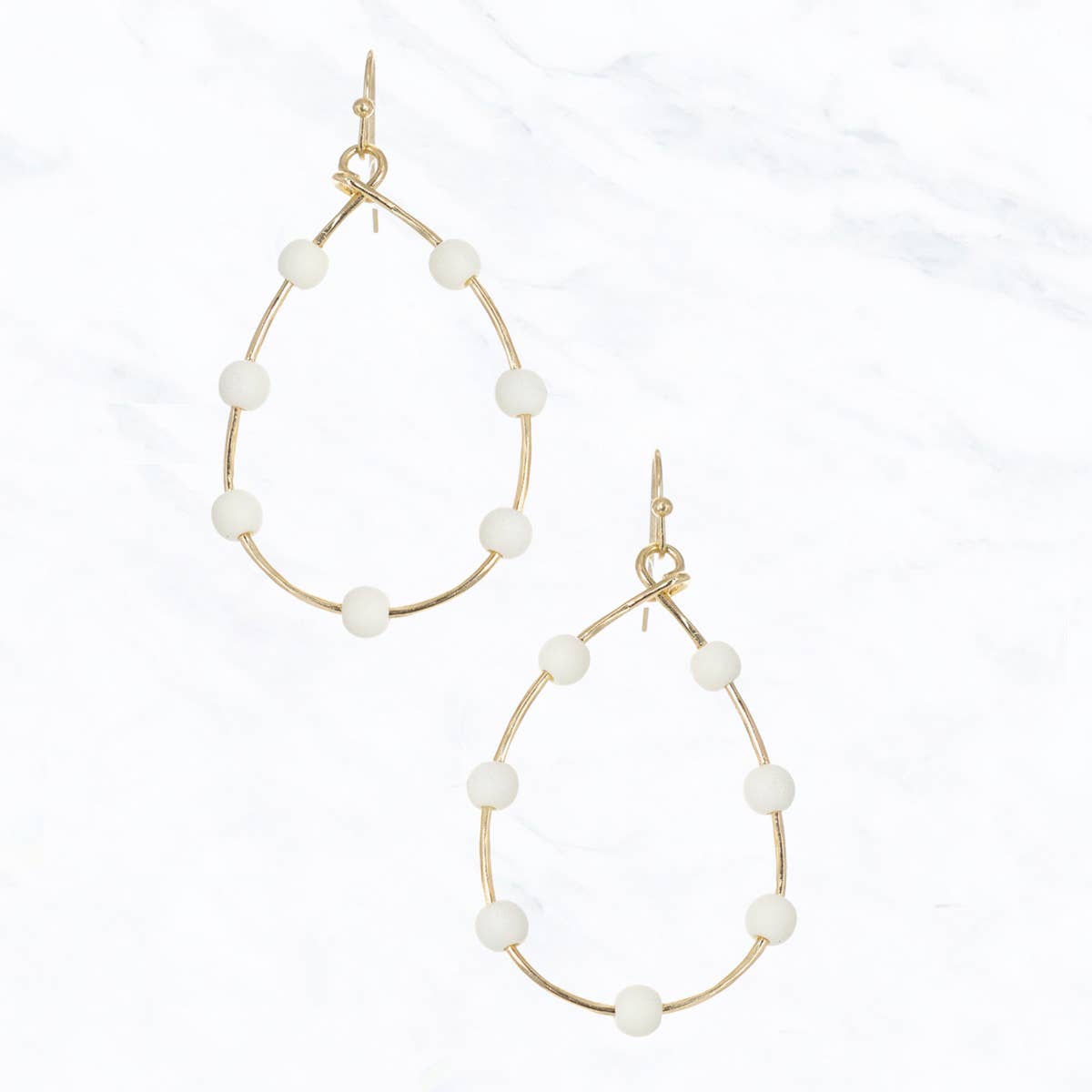Open Teardrop Colorful Bead Earrings