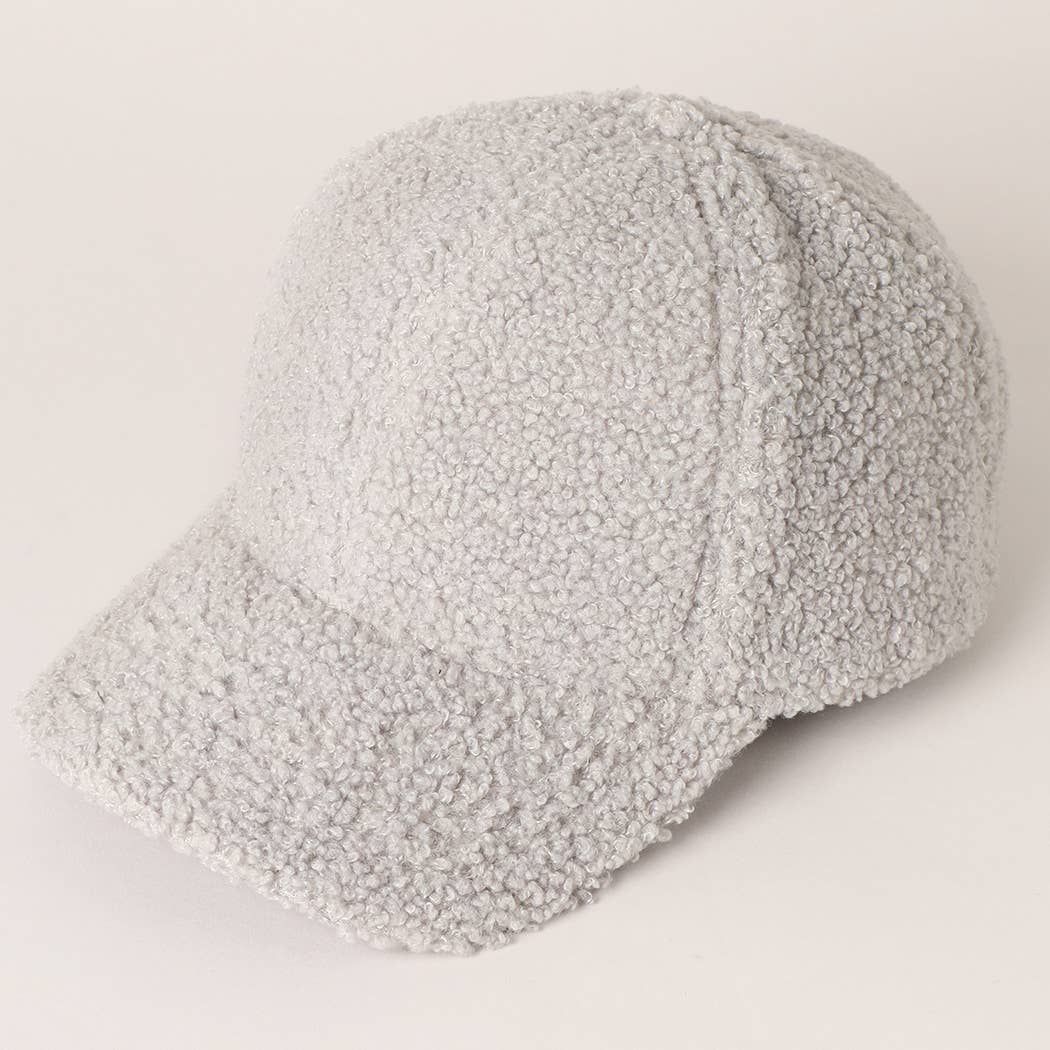 Solid Colored Faux Sherpa Baseball Cap