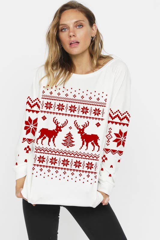 Rudolph Graphic French Terry Top