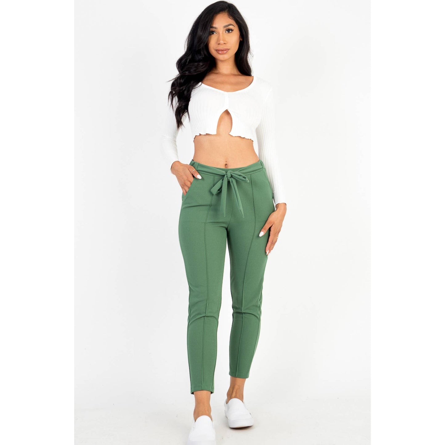 Knit Tie Front Pants